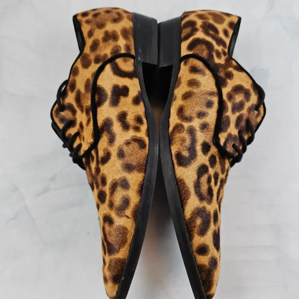 Marc Fisher Ltd. Women's Finna Pointed Toe‎ Derby, leopard print, size 7.5